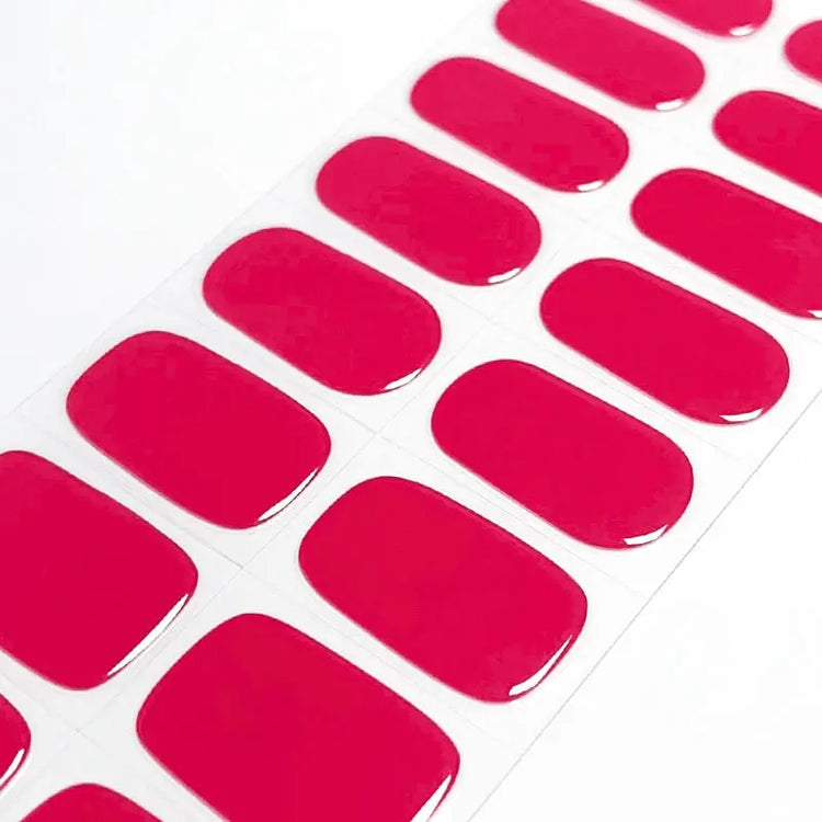 Solid Color Berry Nails Hot Pink Nails Semi Cured Gel Nail Strips 311