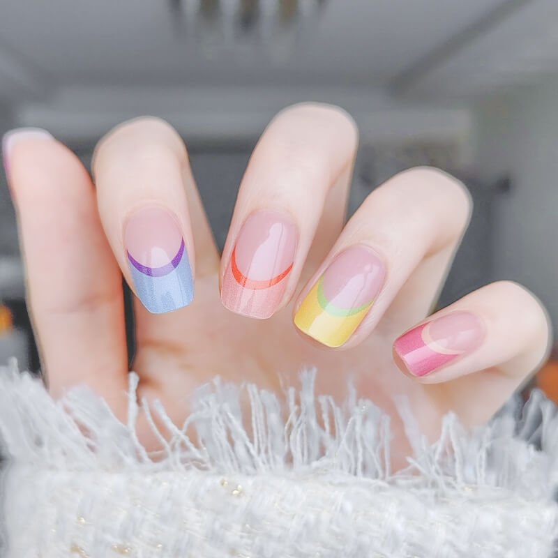 Pastel Rainbow DIY Semicured Gel Nail Sticker Kit