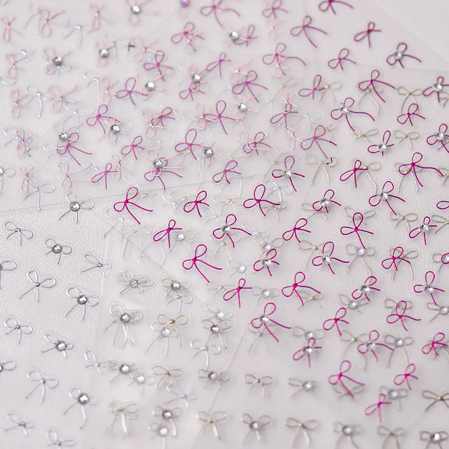 5D Nail Art Stickers Bow Nail Art Stickers Nail Decoration Kawaii Bowknot Nail Decoration Decals Accessory Quinnas
