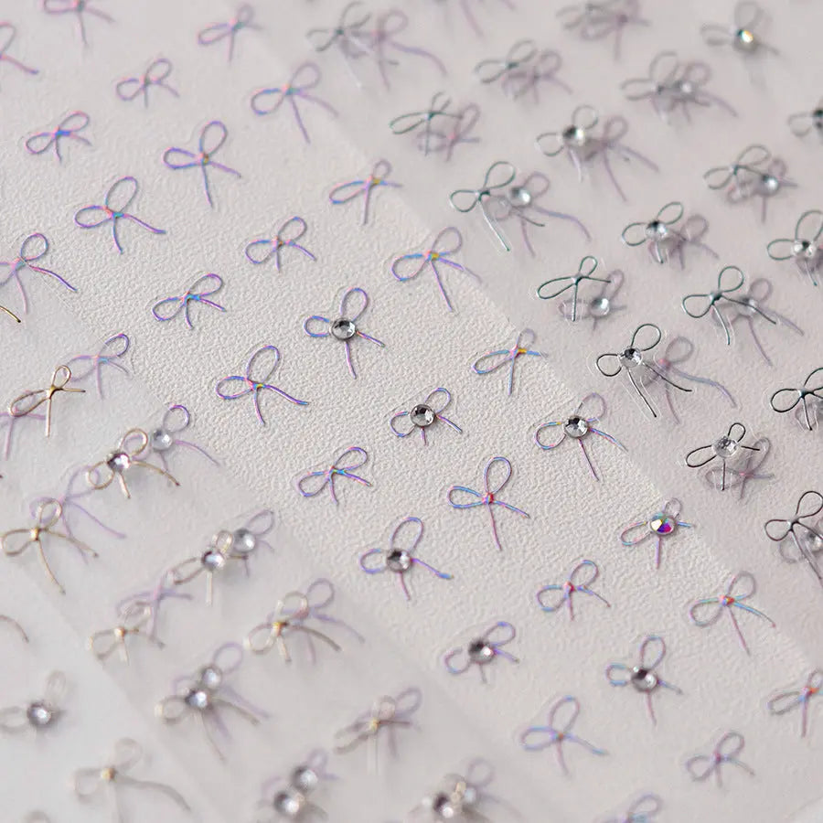 5D Nail Art Stickers Bow Nail Art Stickers Nail Decoration Kawaii Bowknot Nail Decoration Decals Accessory Quinnas