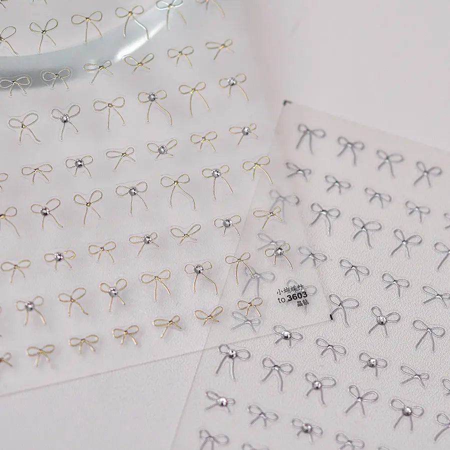 5D Nail Art Stickers Bow Nail Art Stickers Nail Decoration Kawaii Bowknot Nail Decoration Decals Accessory Quinnas