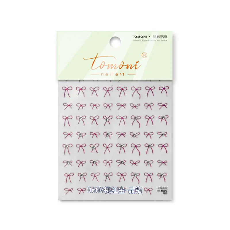 5D Nail Art Stickers Bow Nail Art Stickers Nail Decoration Kawaii Bowknot Nail Decoration Decals Accessory Quinnas