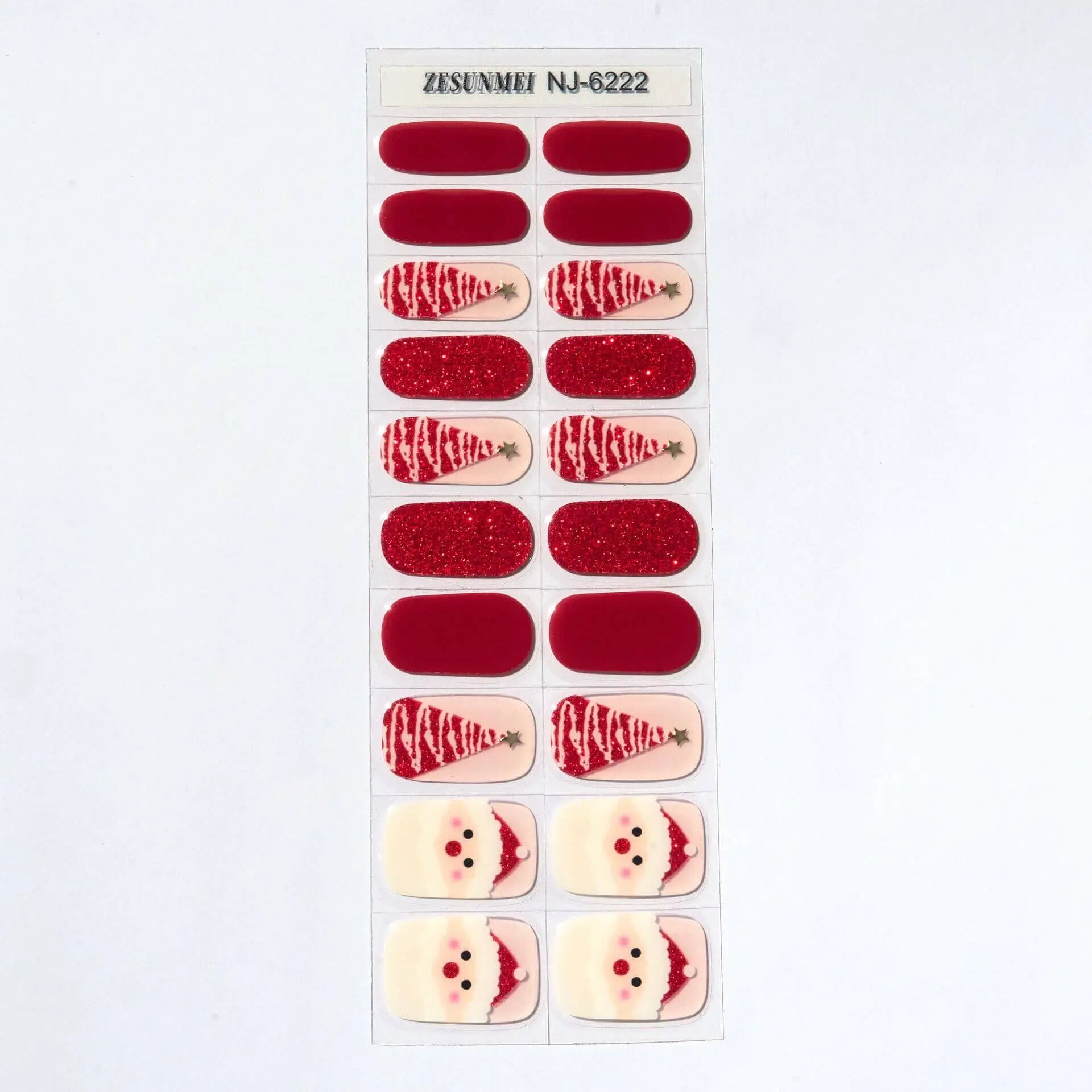 Quinnas Quinnas Classy Christmas nails Semicured Gel Nail Strips, Snowflake Nail Christmas Winter Quinnas