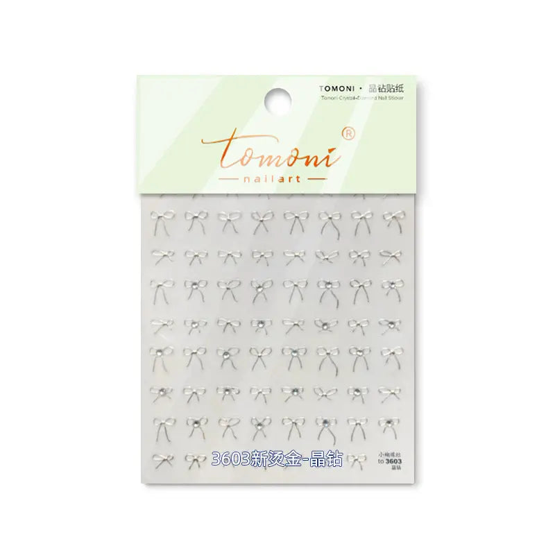 5D Nail Art Stickers Bow Nail Art Stickers Nail Decoration Kawaii Bowknot Nail Decoration Decals Accessory Quinnas