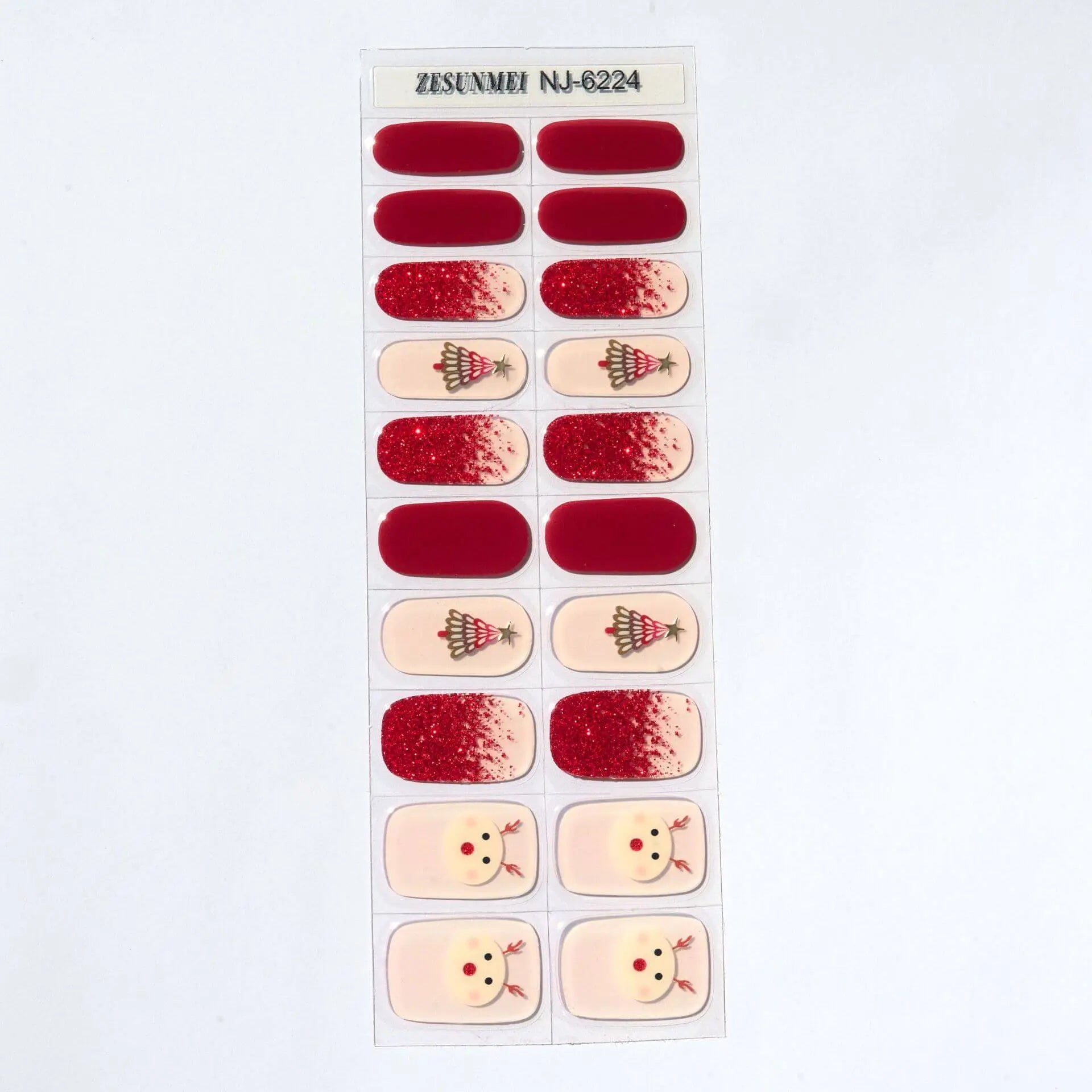 Quinnas Quinnas Classy Christmas nails Semicured Gel Nail Strips, Snowflake Nail Christmas Winter Quinnas