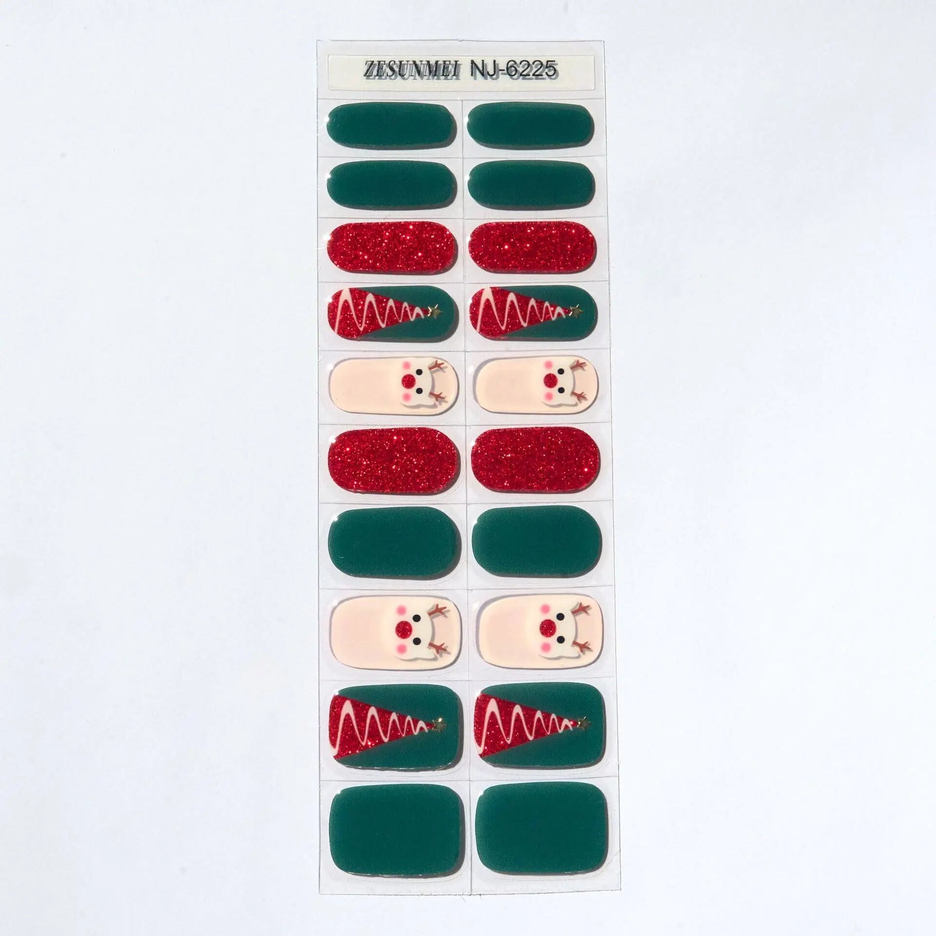 Quinnas Quinnas Classy Christmas nails Semicured Gel Nail Strips, Snowflake Nail Christmas Winter Quinnas