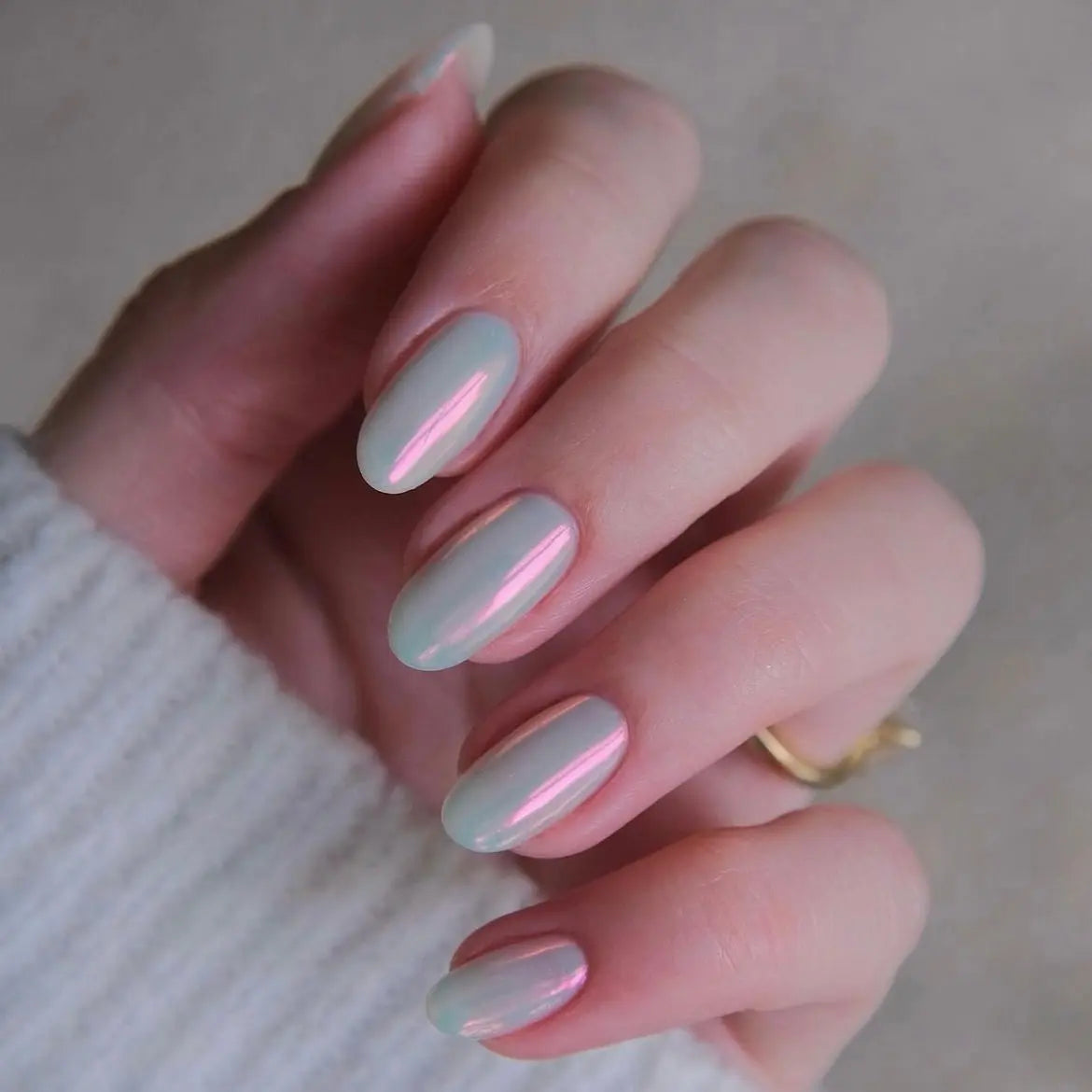 Summer Nail Inspo Hailey Bieber Chrome Nails Semi Cured Gel Nail Strips - NG200115 Quinnas