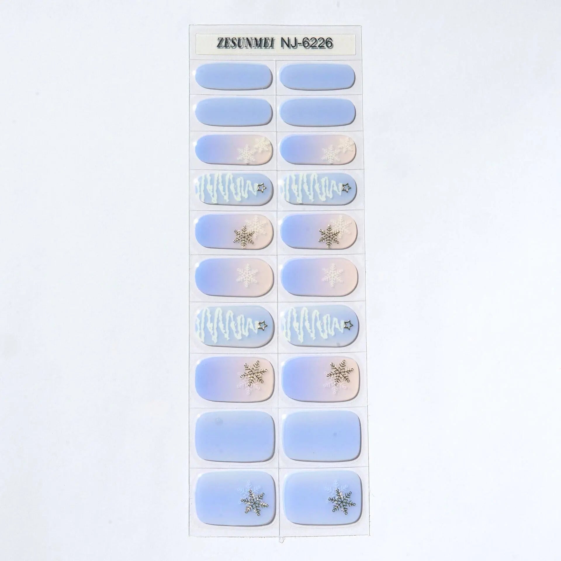 Quinnas Quinnas Classy Christmas nails Semicured Gel Nail Strips, Snowflake Nail Christmas Winter Quinnas