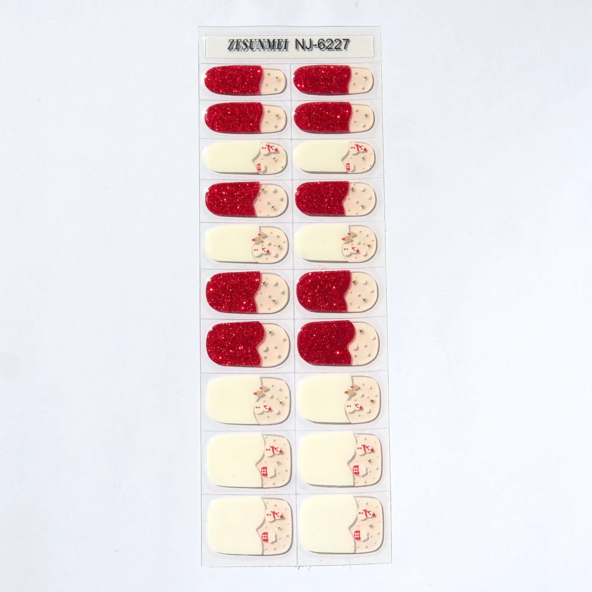 Quinnas Quinnas Classy Christmas nails Semicured Gel Nail Strips, Snowflake Nail Christmas Winter Quinnas