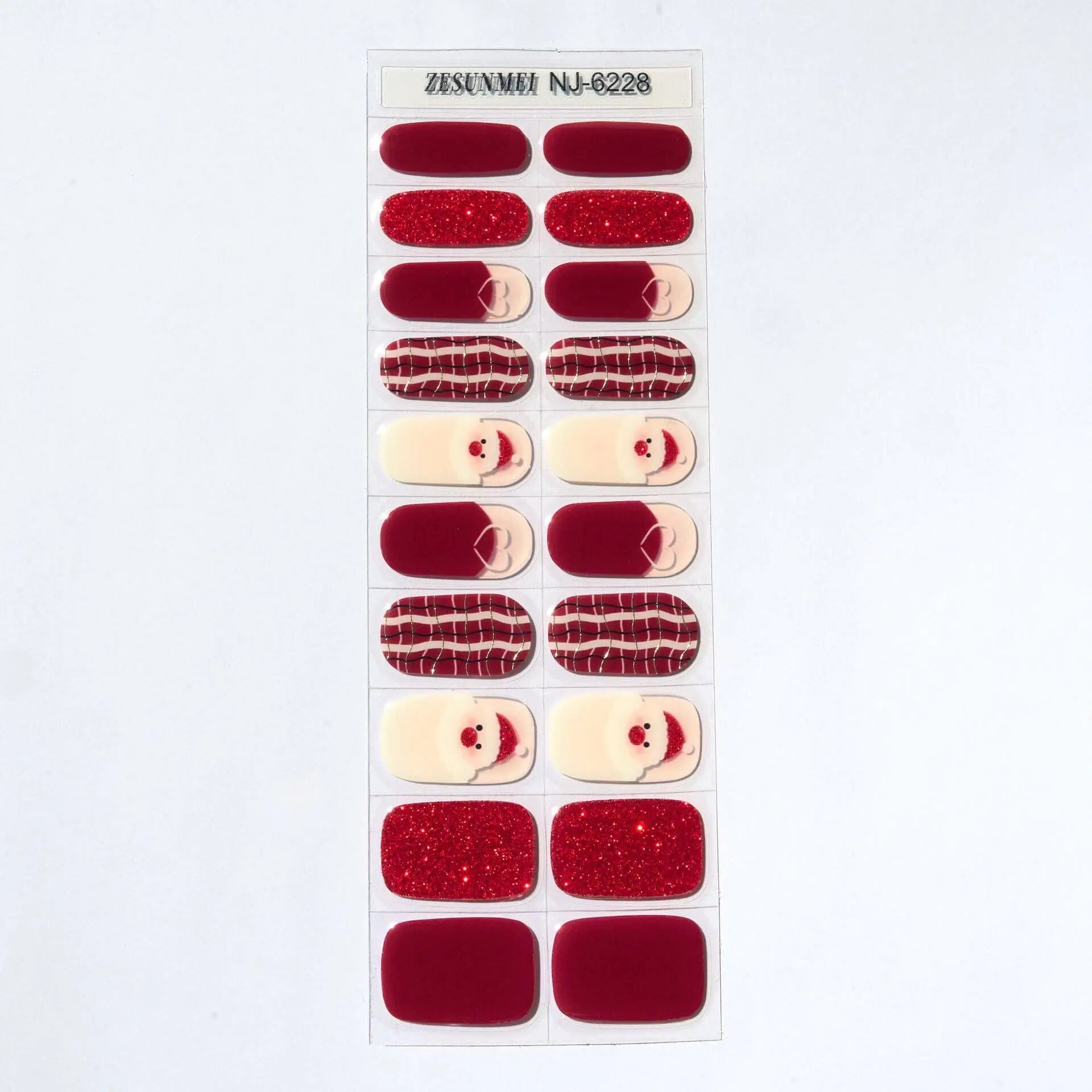 Quinnas Quinnas Classy Christmas nails Semicured Gel Nail Strips, Snowflake Nail Christmas Winter Quinnas