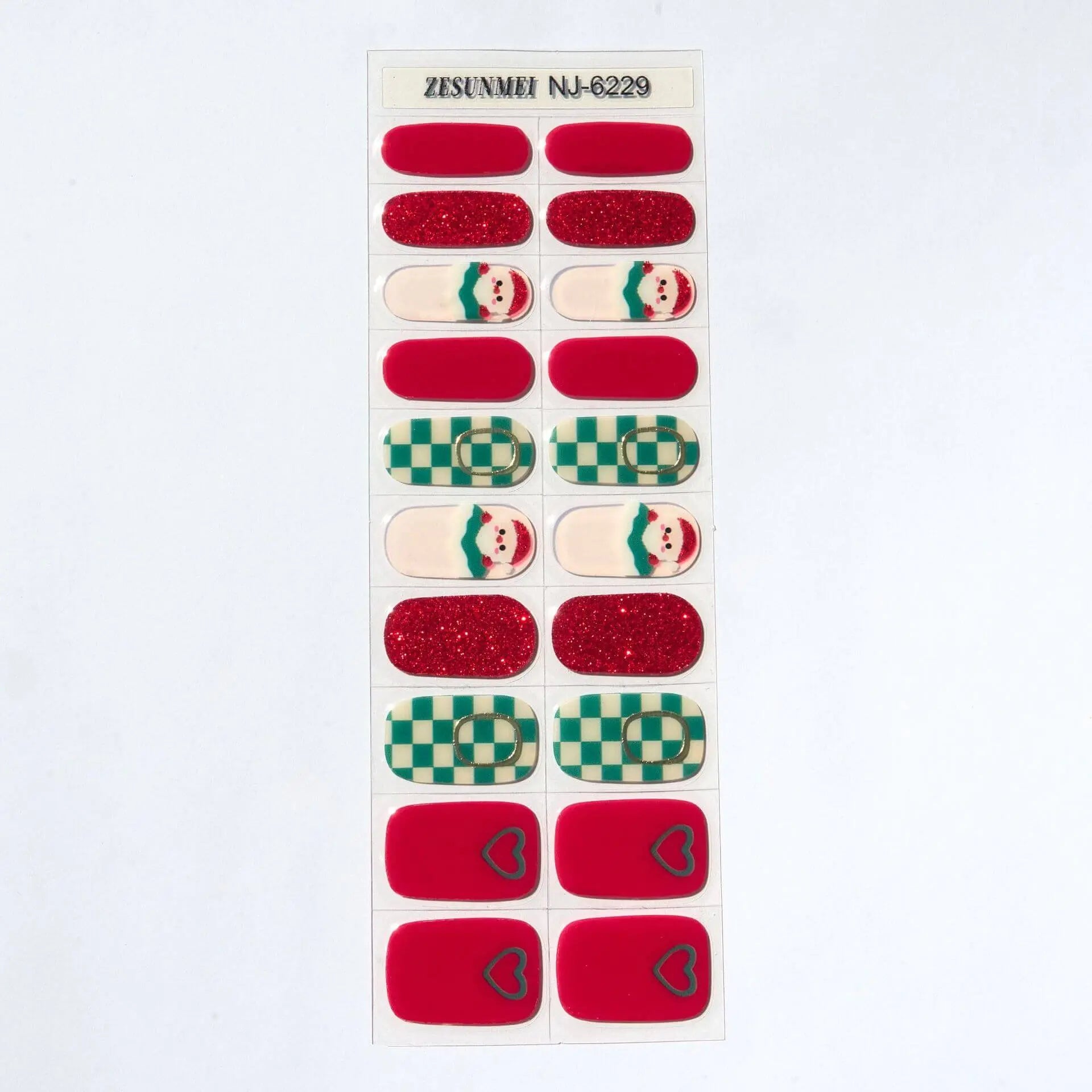 Quinnas Quinnas Classy Christmas nails Semicured Gel Nail Strips, Snowflake Nail Christmas Winter Quinnas