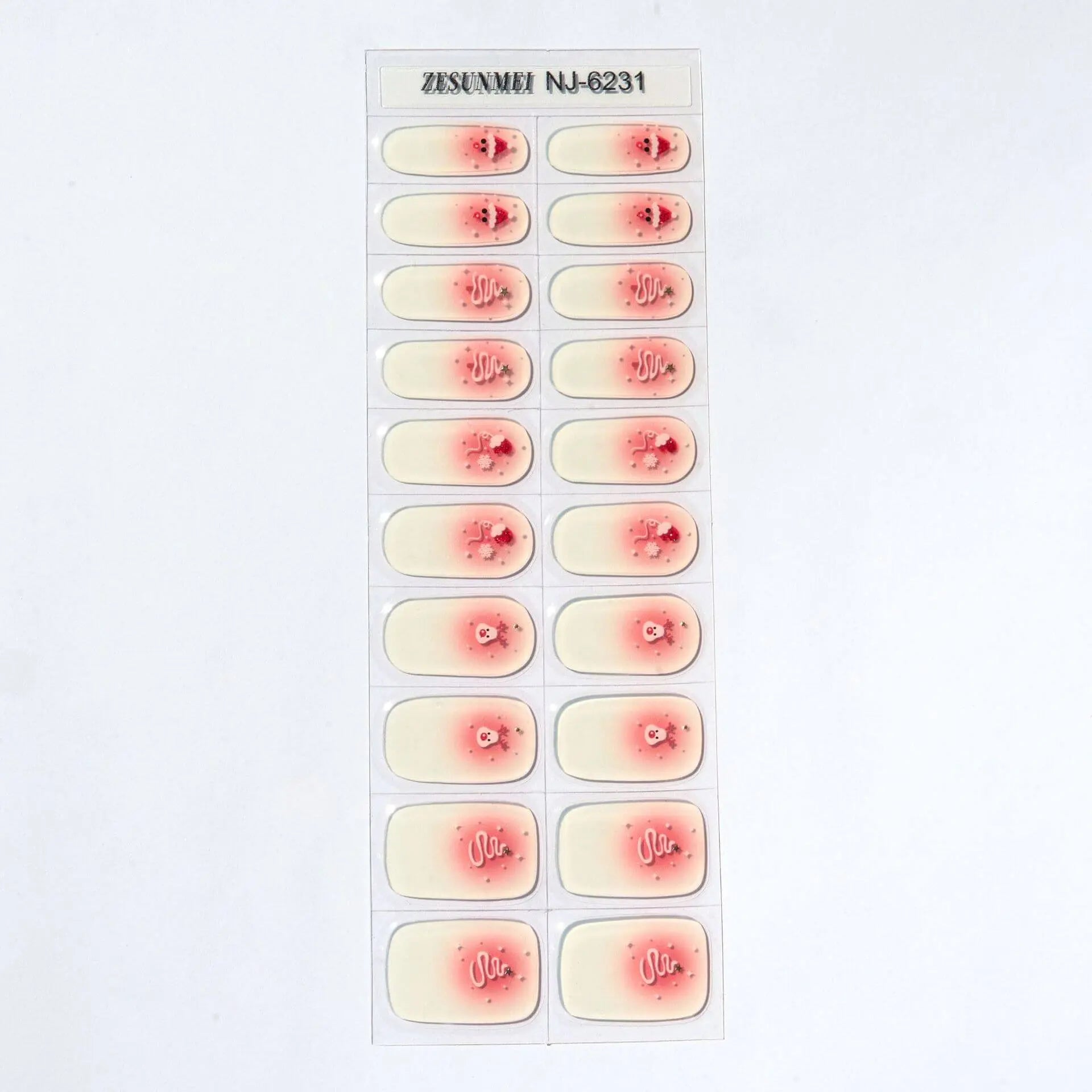 Quinnas Quinnas Classy Christmas nails Semicured Gel Nail Strips, Snowflake Nail Christmas Winter Quinnas