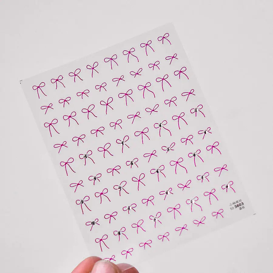 5D Nail Art Stickers Bow Nail Art Stickers Nail Decoration Kawaii Bowknot Nail Decoration Decals Accessory Quinnas
