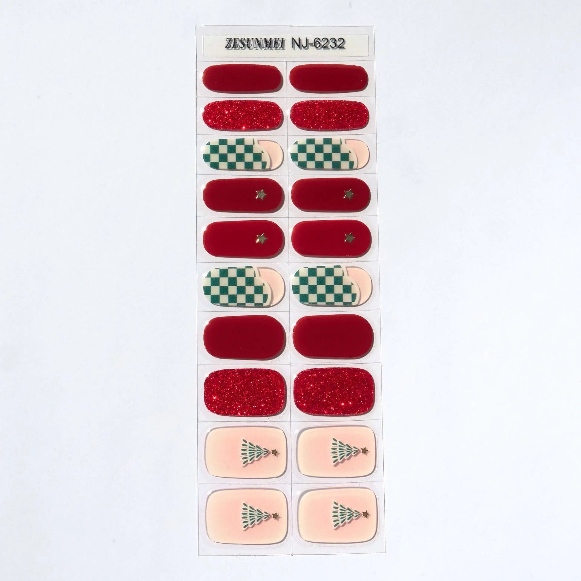 Quinnas Quinnas Classy Christmas nails Semicured Gel Nail Strips, Snowflake Nail Christmas Winter Quinnas