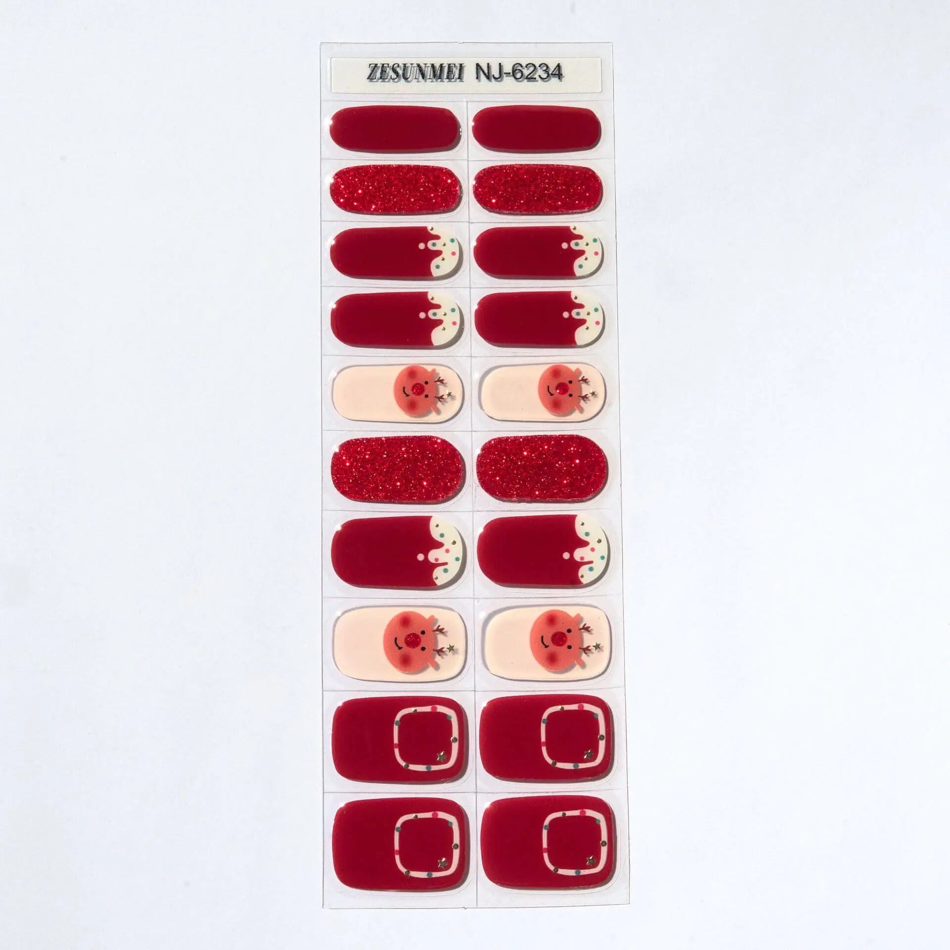 Quinnas Quinnas Classy Christmas nails Semicured Gel Nail Strips, Snowflake Nail Christmas Winter Quinnas