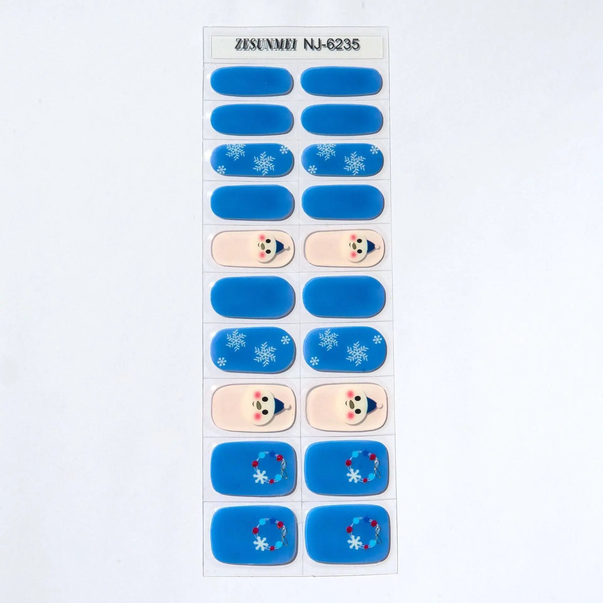 Quinnas Quinnas Classy Christmas nails Semicured Gel Nail Strips, Snowflake Nail Christmas Winter Quinnas