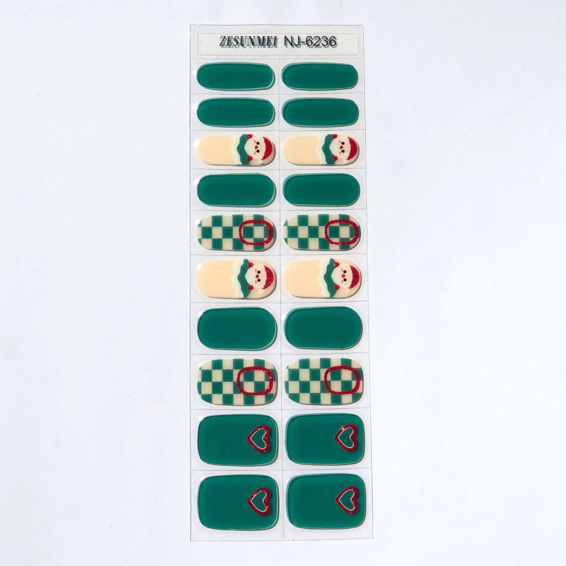 Quinnas Quinnas Classy Christmas nails Semicured Gel Nail Strips, Snowflake Nail Christmas Winter Quinnas