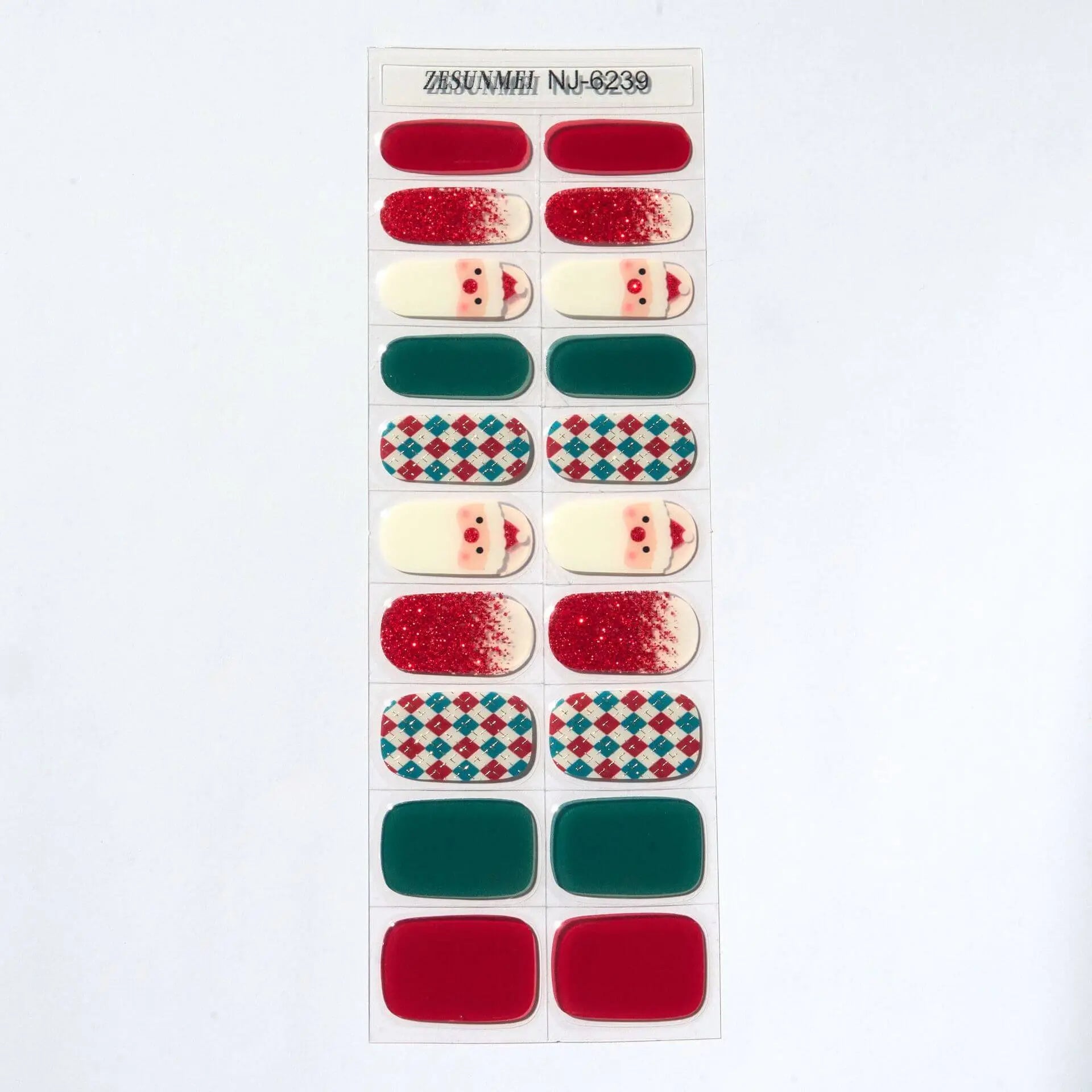 Quinnas Quinnas Classy Christmas nails Semicured Gel Nail Strips, Snowflake Nail Christmas Winter Quinnas