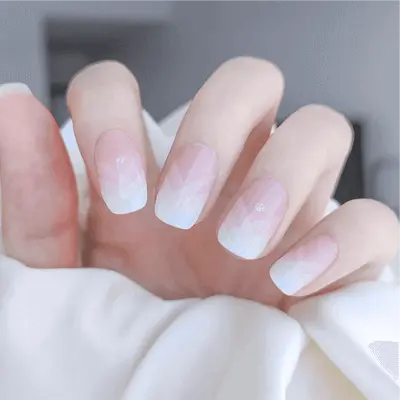 Modern Creative Geometric Ombre French Tip Nails Designs Semi Cured Gel Nail Strips - NG200252 Quinnas