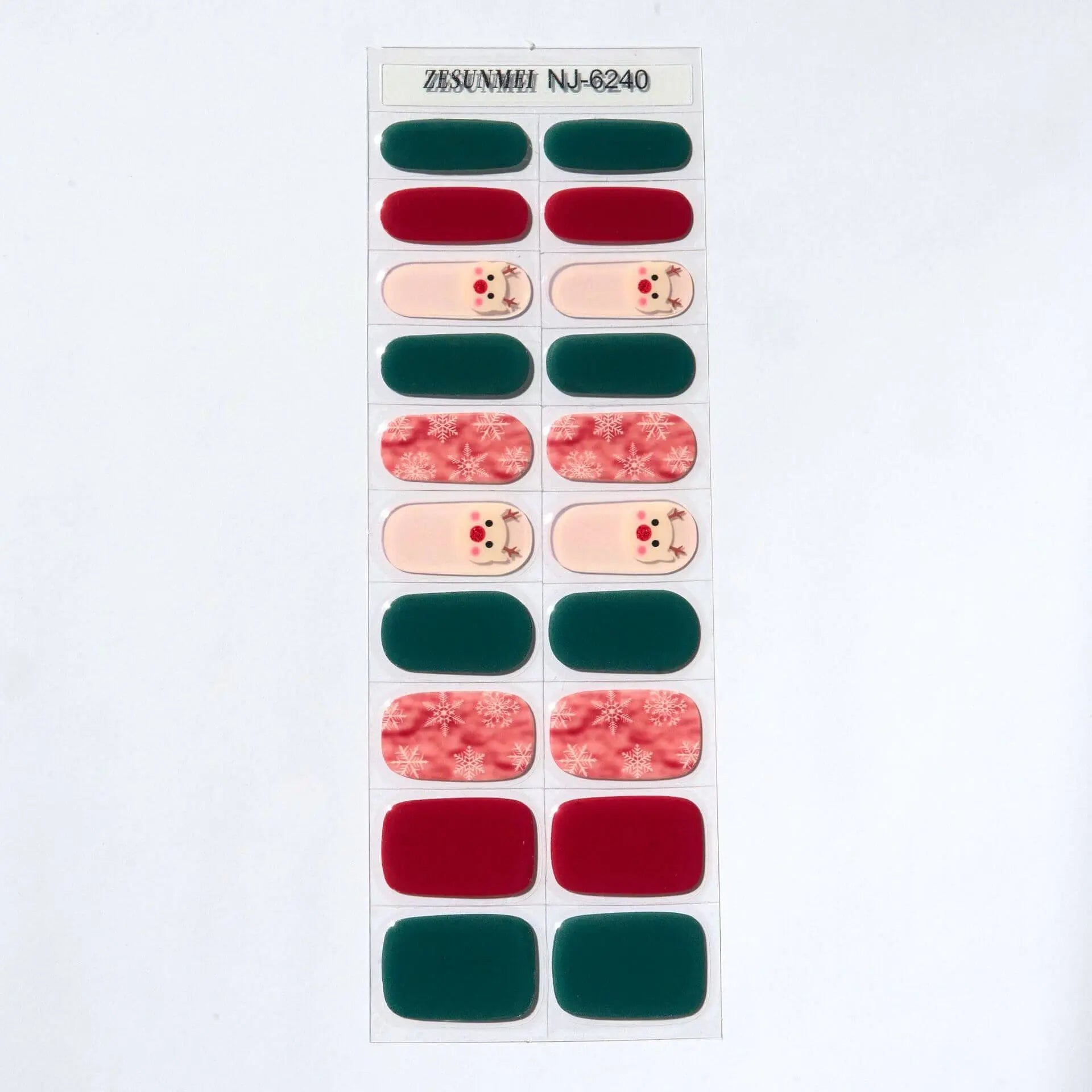 Quinnas Quinnas Classy Christmas nails Semicured Gel Nail Strips, Snowflake Nail Christmas Winter Quinnas