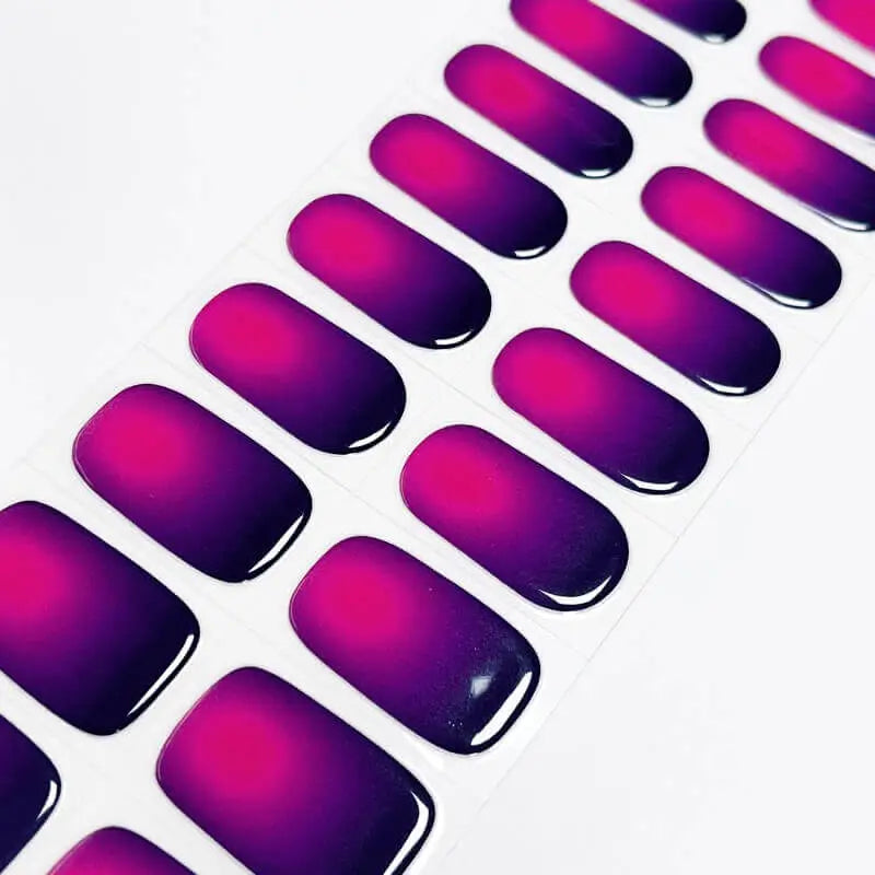 Pink And Purple Aura Nails Semi Cured Gel Nail Strips  - NG200305 Quinnas