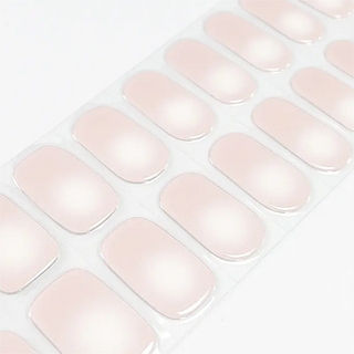 Pink And White Aura Nails Semi Cured Gel Nail Strips - NG200338 Quinnas