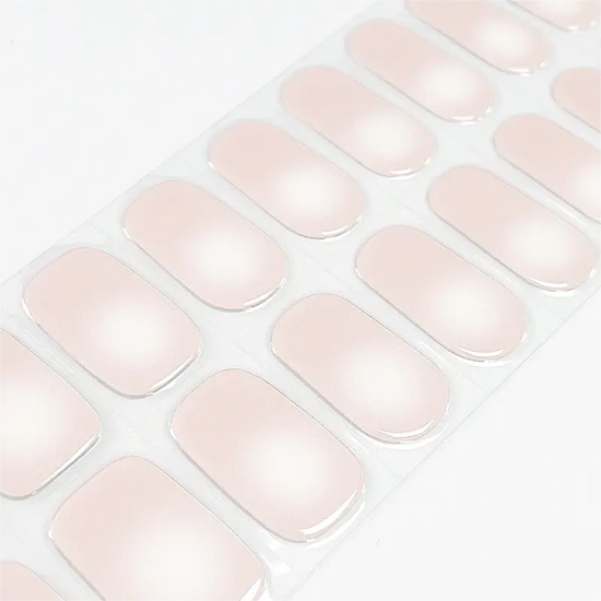 Pink And White Aura Nails Semi Cured Gel Nail Strips - NG200338 Quinnas