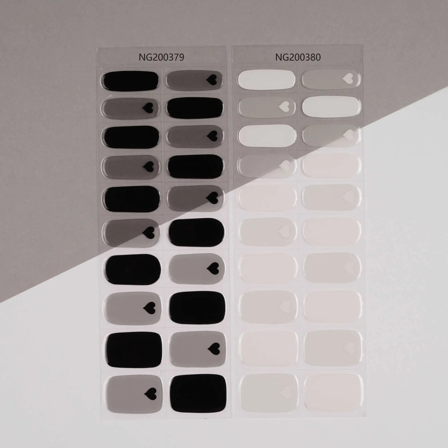 Classic White Heart Nails Valentine's Day Nails  Semi Cured Gel Nail Strips Quinnas