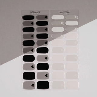 Classic White Heart Nails Valentine's Day Nails  Semi Cured Gel Nail Strips Quinnas