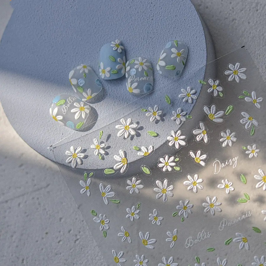 christmas nails Quinnas 5D Embossed Sakura Nail Art Decals Stickers 3D Cherry Blossom Flower Transfer Foils Summer DIY - 3803 Quinnas