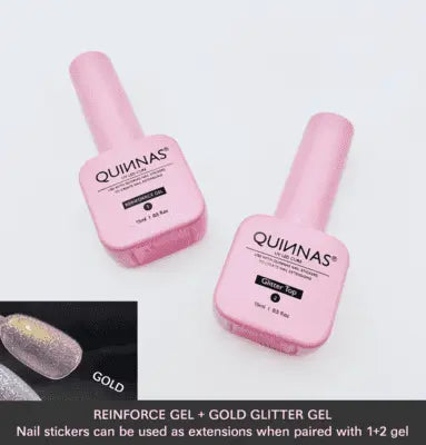 Nail Sticker For Nail Extension Must Have 【REINFORCED GEL + TOP COAT GEL SET】 (15ml+15ml) Quinnas