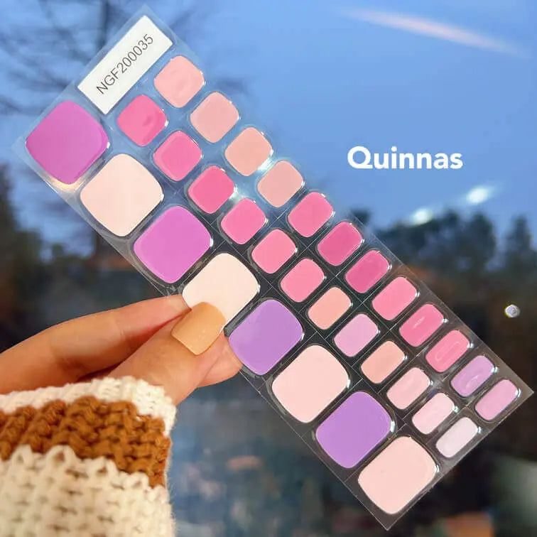 All The Pinks Toes Nails Semi Cured Gel Nail Strips - NGF200035 Quinnas