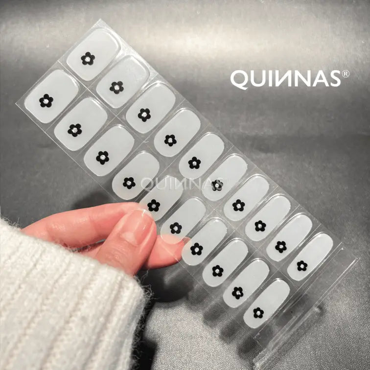 Beautiful Flower Nail Designs Flower Nails Mono Flowers Nails Semi Cured Gel Nail Strips - NG200404 Quinnas