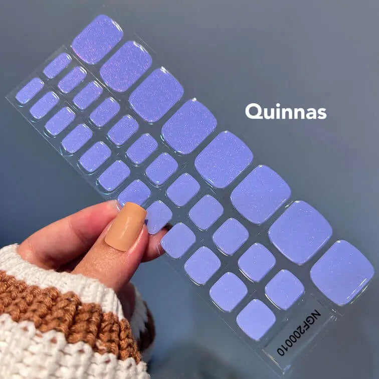 Blue Shades Toes Nails Summer Pedicure Semi Cured Gel Nail Strips - NGF200010 Quinnas