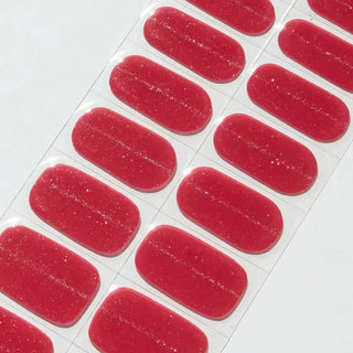 Christmas Red Cat Eye Nails Jolly Red Nails Semi Cured Gel Nail Strips