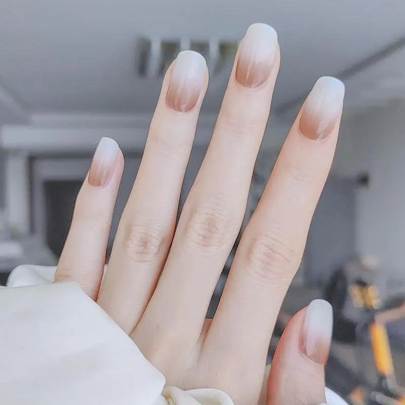 Classic French Ombré Nail Designs Semi Cured Gel Nail Strips