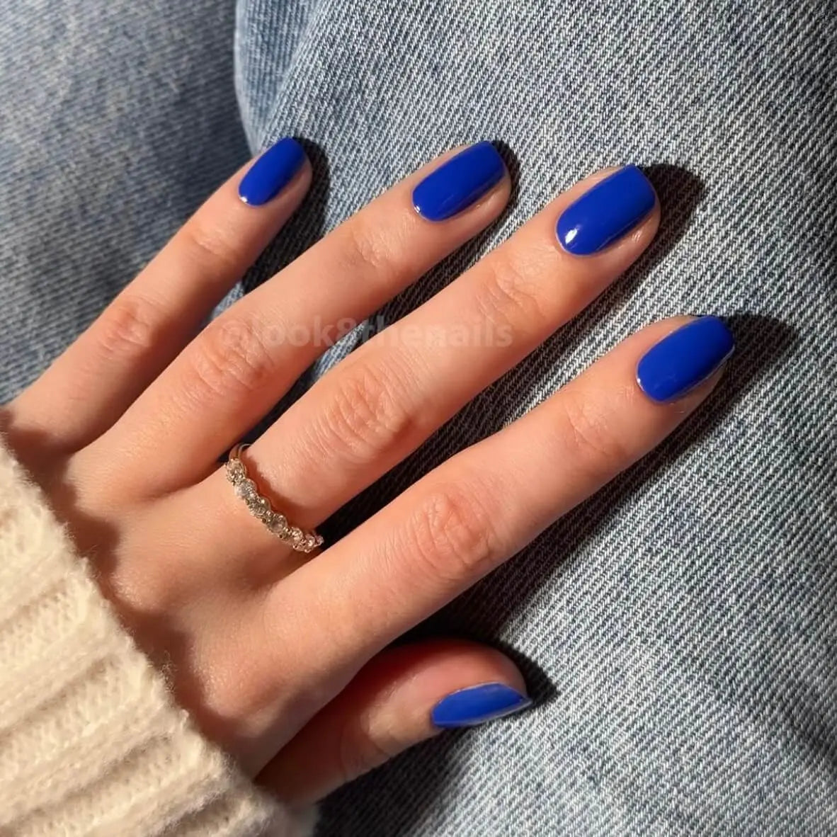 Royal Blue Nail Ideas Cobalt Blue Nails Semi Cured Gel Nail Strips - NG200279 Quinnas