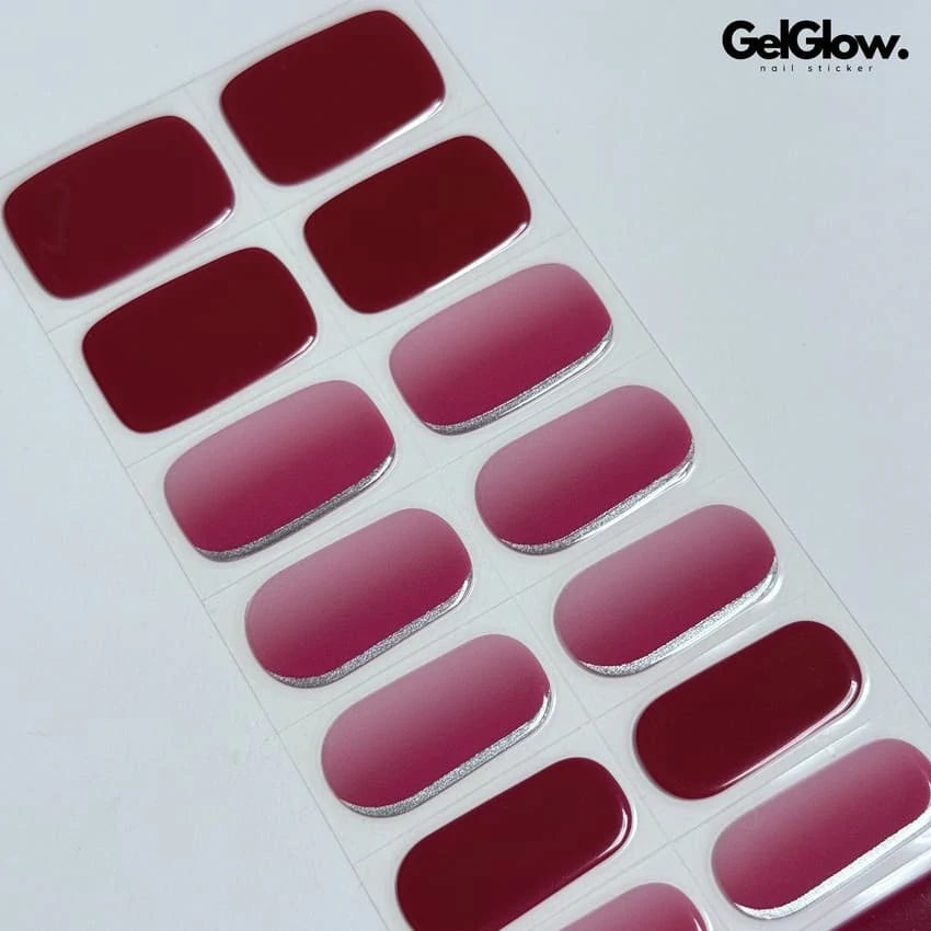 Berry Pink Hot Pink Ombre Nails Semi Cured Gel Nail Strips - FL23Q2017