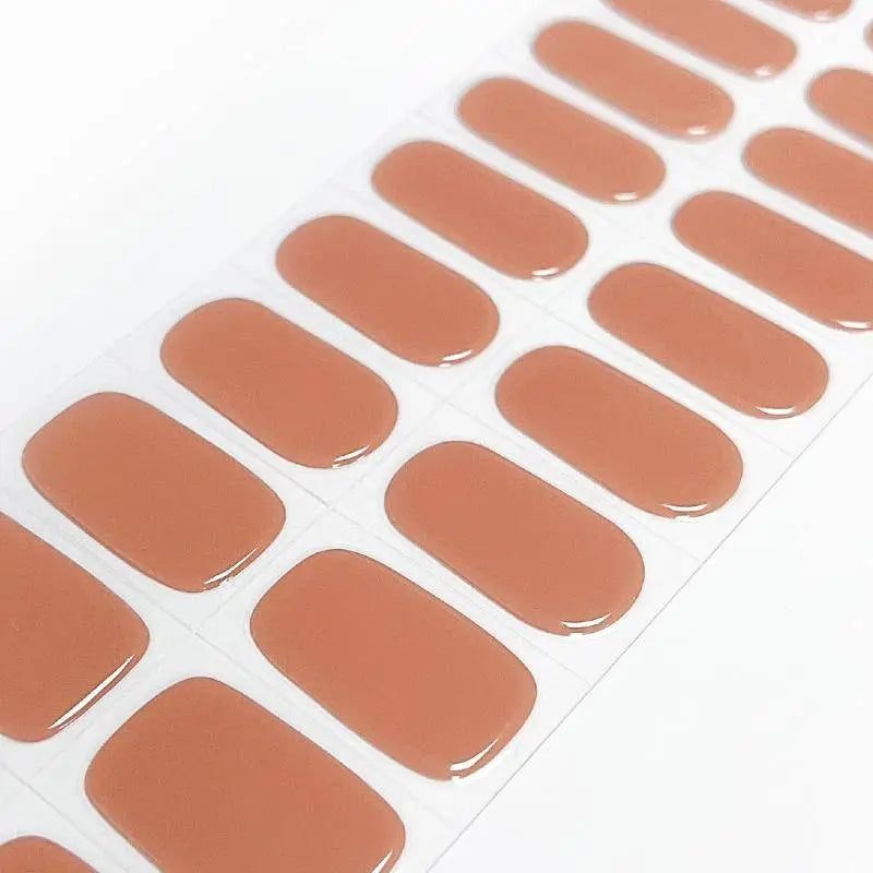 Fall Nail Designs Light Brown Nail Semi Cured Gel Nail Strips 312