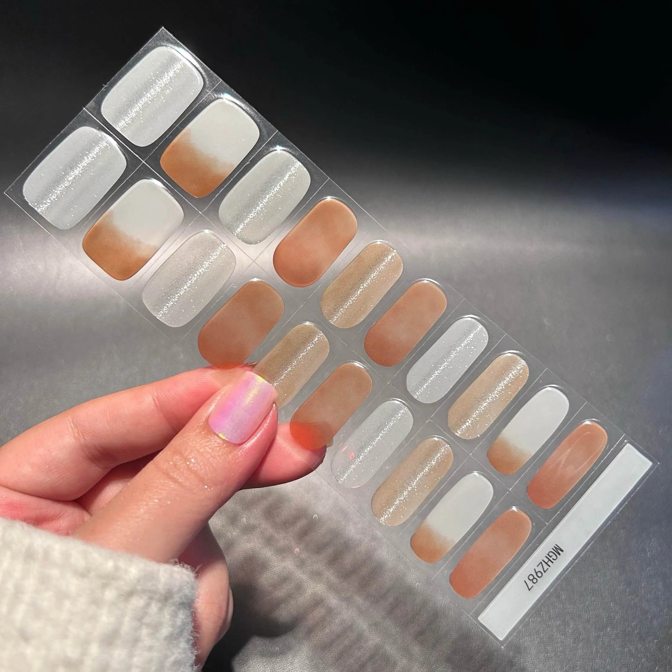 Fall Nail ideas Mismatched Ombre Nails Glitter Ombré Nail Designs Semi Cured Gel Nail Strips