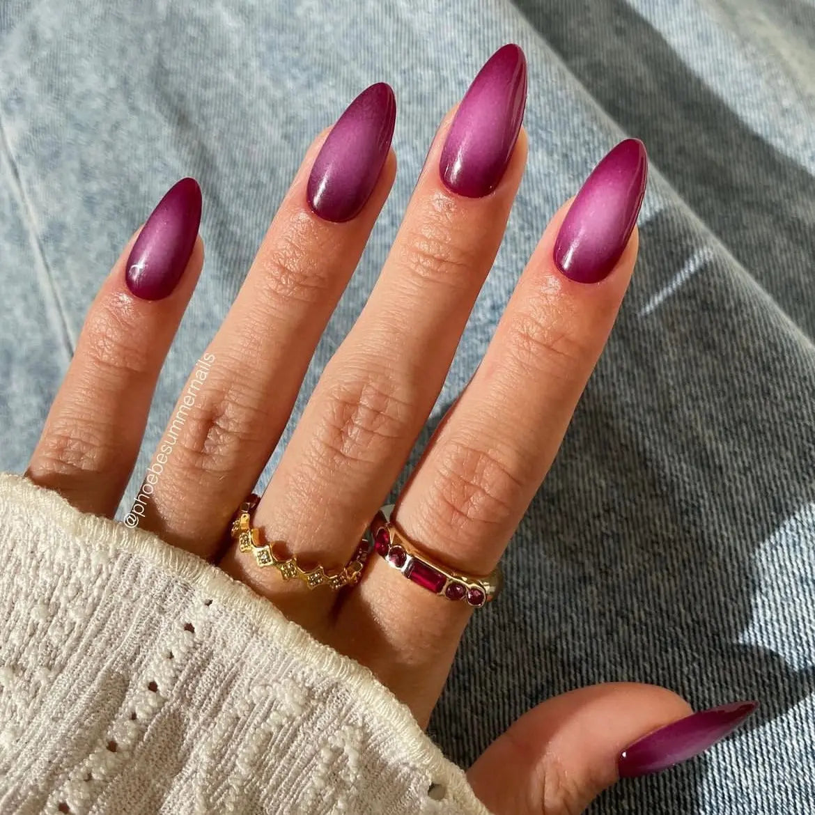 Fall Purple Aura Nails Blush Pink And Purple Semi Cured Gel Nail Strips