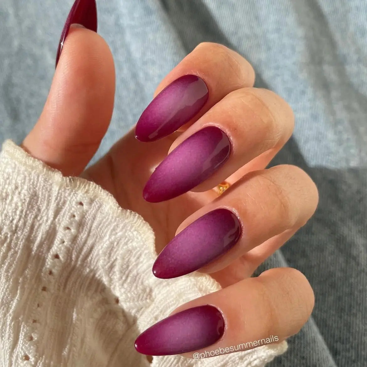 Fall Purple Aura Nails Blush Pink And Purple Semi Cured Gel Nail Strips 337