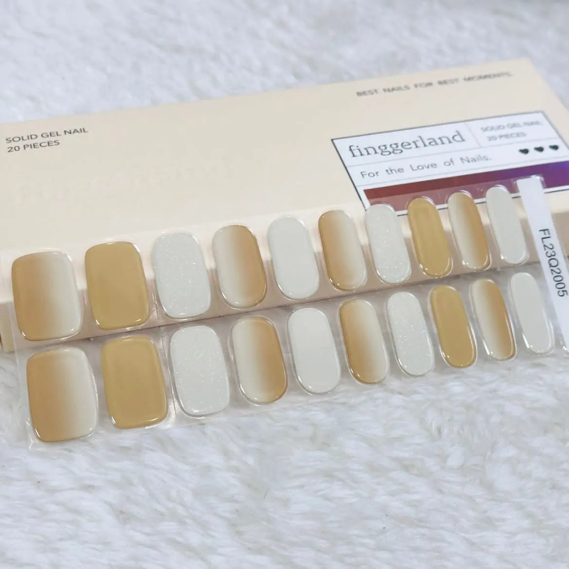 Glossy Milky White Nail with glitter Individual Milky White Nail Design Semi Cured Gel Nail Strips 