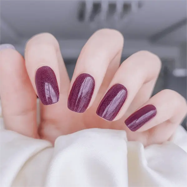 Gorgeous Plum Nail Ideas Plum Cat Eye Nails Semi Cured Gel Nail Strips