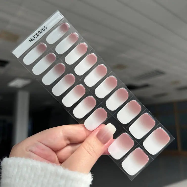 Gradient Nail Ideas Nude Ombre Nails Semi Cured Gel Nail Strips - NG200255 Quinnas