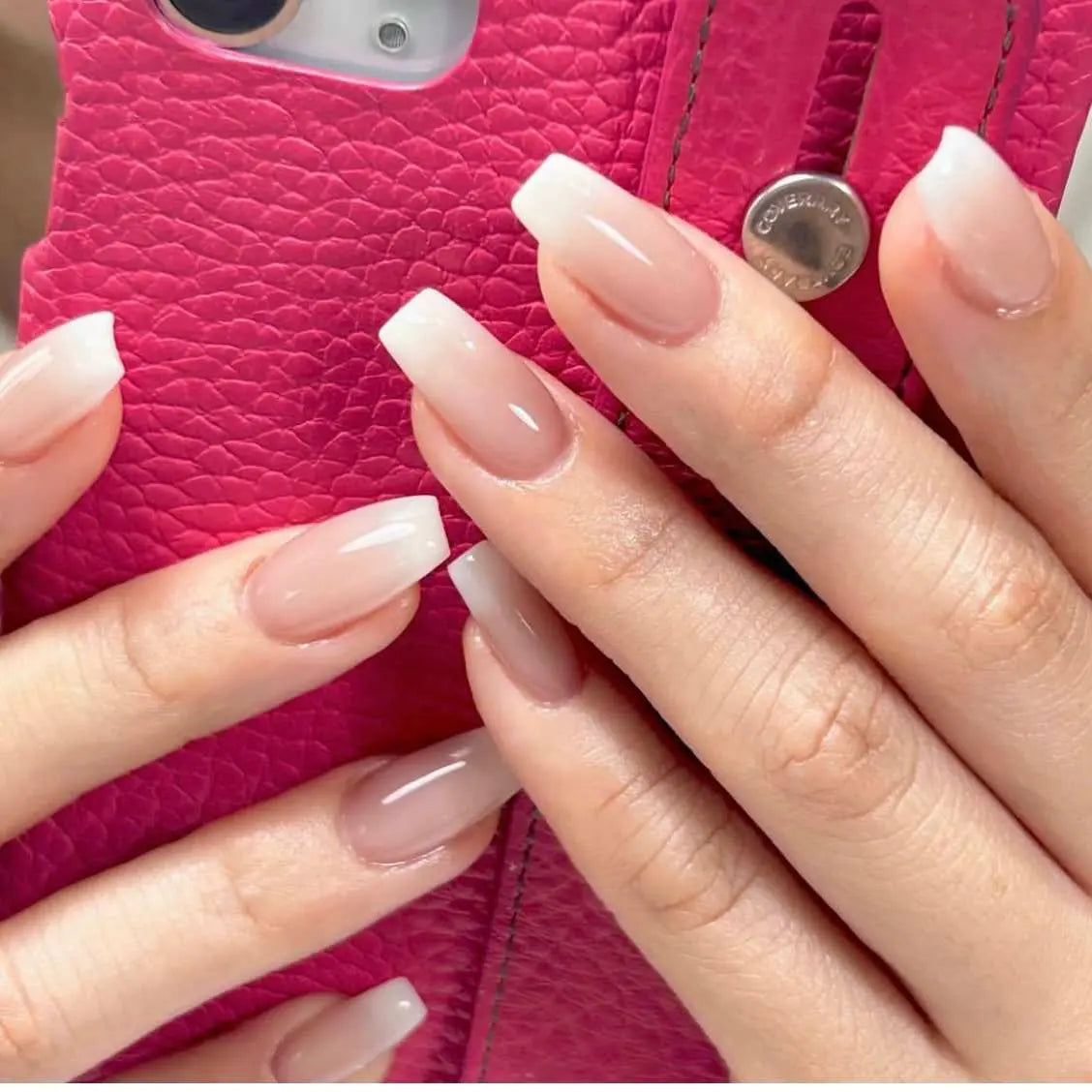 Gradient Nail Ideas Nude Ombre Nails Semi Cured Gel Nail Strips - NG200255 Quinnas