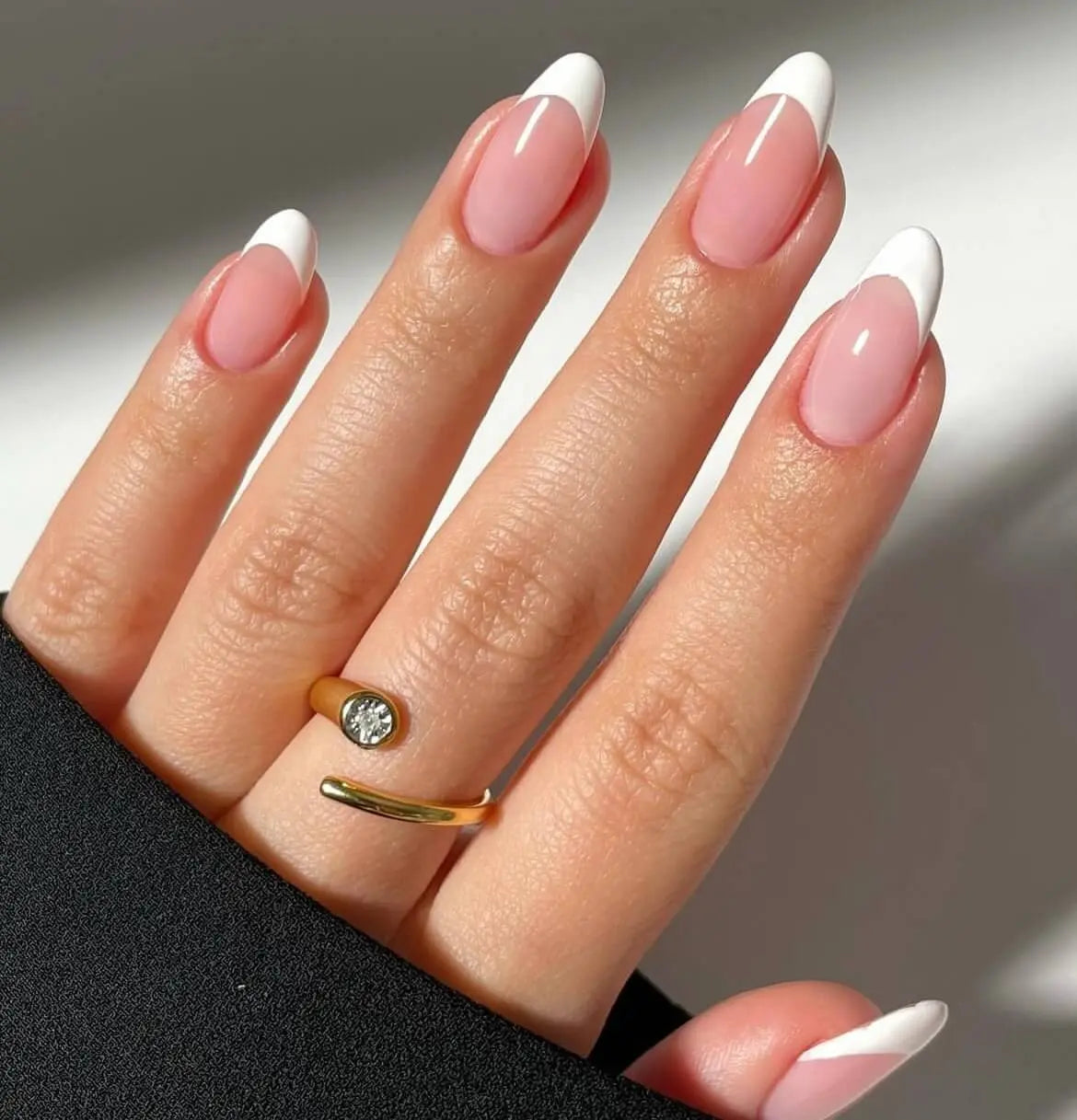 Chic White French Tip Nail Designs Semi Cured Gel Nail Strips - NG200265 Quinnas