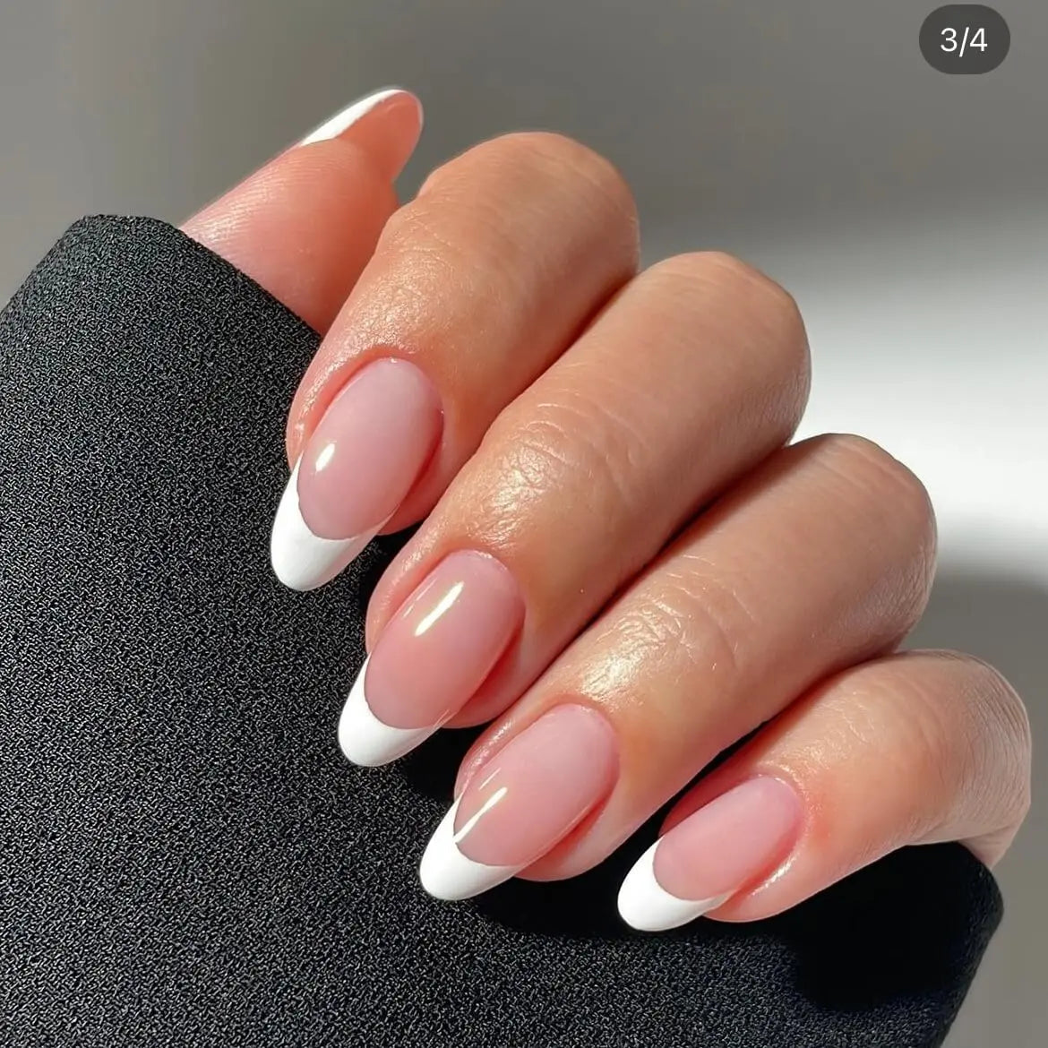 Chic White French Tip Nail Designs Semi Cured Gel Nail Strips - NG200265 Quinnas