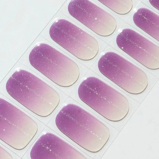 Ombre Purple Cat Eye Nails Semi Cured Gel Nail Strips - MY013 Quinnas