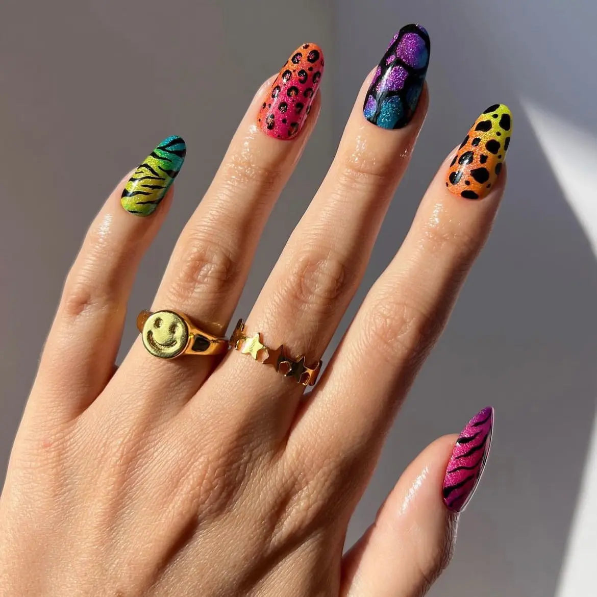 Wild Side Modern Animal Print Nail Designs  Semi Cured Gel Nail Strips - NG200345 Quinnas